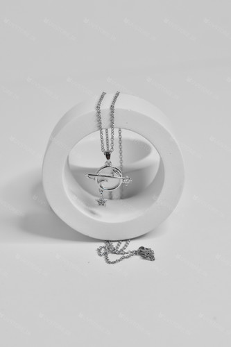 گردنبند زحل با آویز ستاره استیل رنگ ثابت