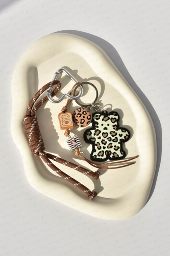 آویز کیف چارم بگ خرس پلنگی رزینی