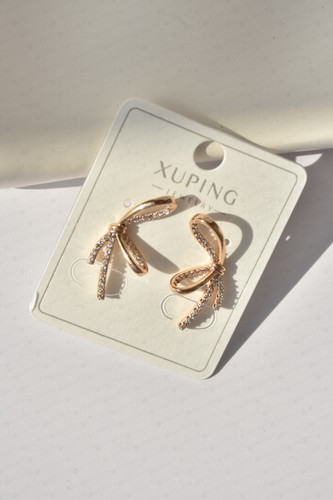 گوشواره پاپیون نگیندار برند ژوپینگ XUPING