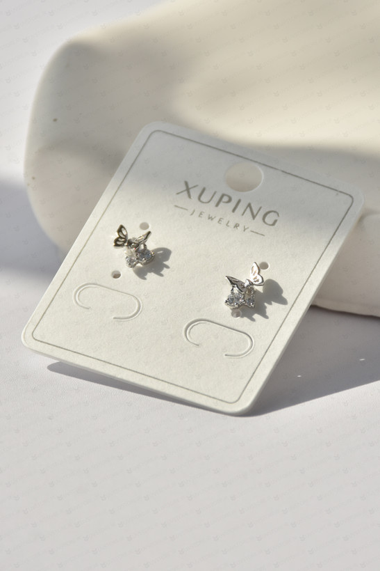 خرید و قیمت گوشواره میخی ژوپینگ طرح پروانه نگیندار