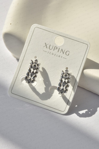 گوشواره زنانه ژوپینگ مدل نگین دار طرح خوشه گندم